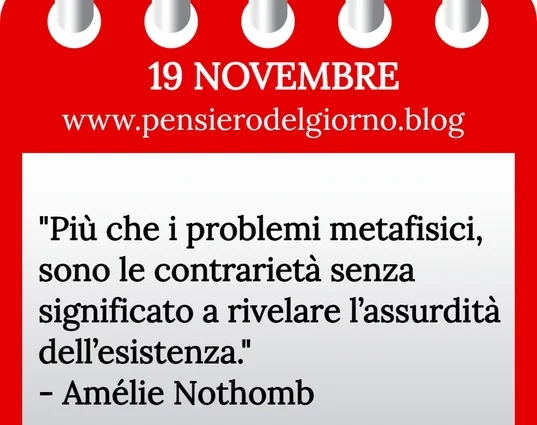 Calendario con frase del giorno 19 Novembre 2023