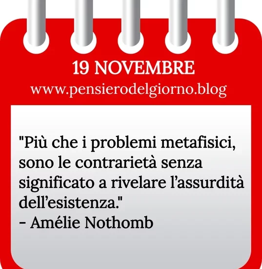 Calendario con frase del giorno 19 Novembre 2023