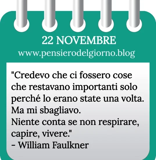 Calendario con frase del giorno 22 Novembre 2023