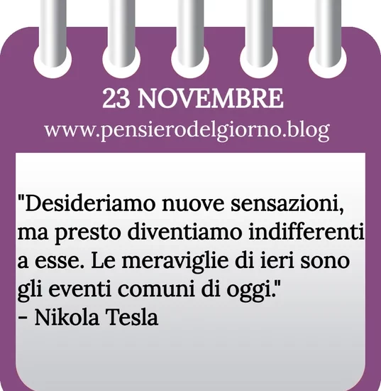 Calendario con frase del giorno 23 Novembre 2023