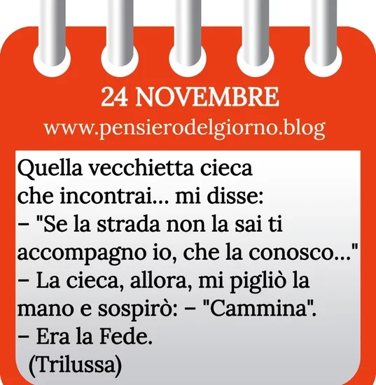 Calendario con frase del giorno 24 Novembre 2023