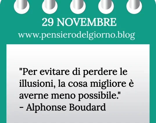 Calendario con frase del giorno 29 Novembre 2023