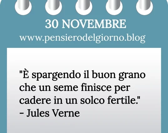 Calendario con frase del giorno 30 Novembre 2023