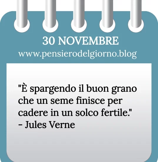 Calendario con frase del giorno 30 Novembre 2023