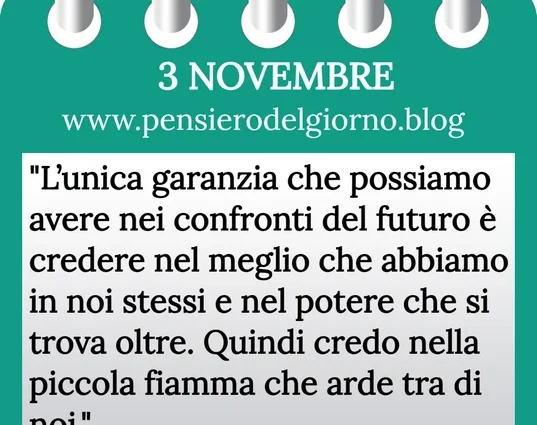 Calendario con frase del giorno 3 Novembre 2023