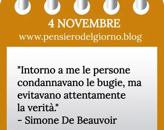 Calendario con frase del giorno 4 Novembre 2023