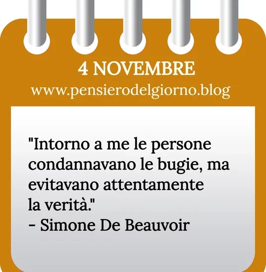 Calendario con frase del giorno 4 Novembre 2023