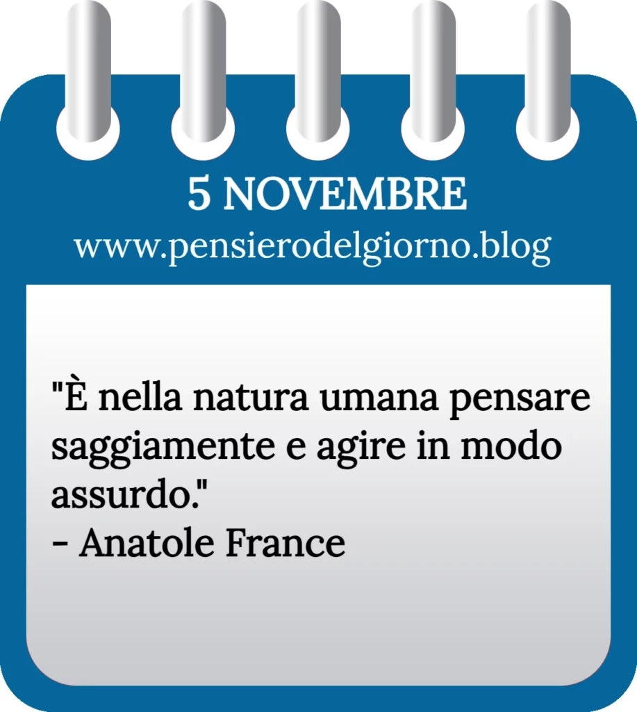 Calendario filosofico con frase del giorno oggi 5 Novembre 2023