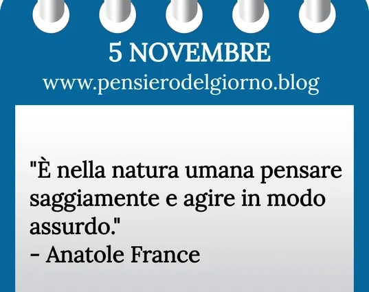 Calendario con frase del giorno 5 Novembre 2023