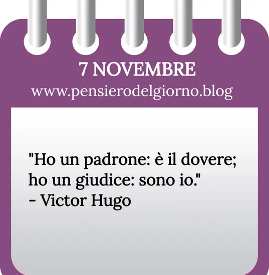 Calendario con frase del giorno 7 Novembre 2023