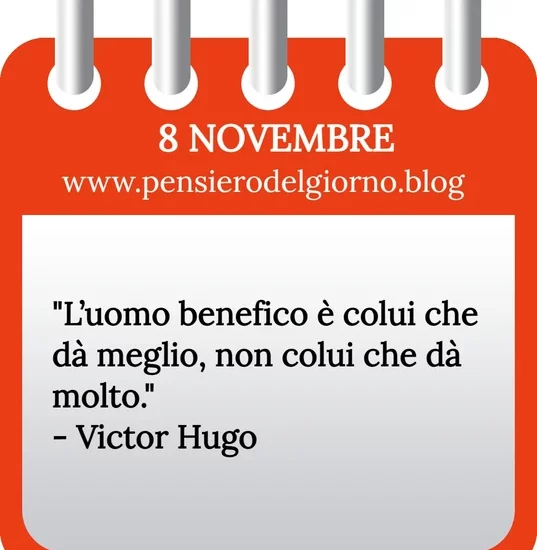 Calendario con frase del giorno 8 Novembre 2023