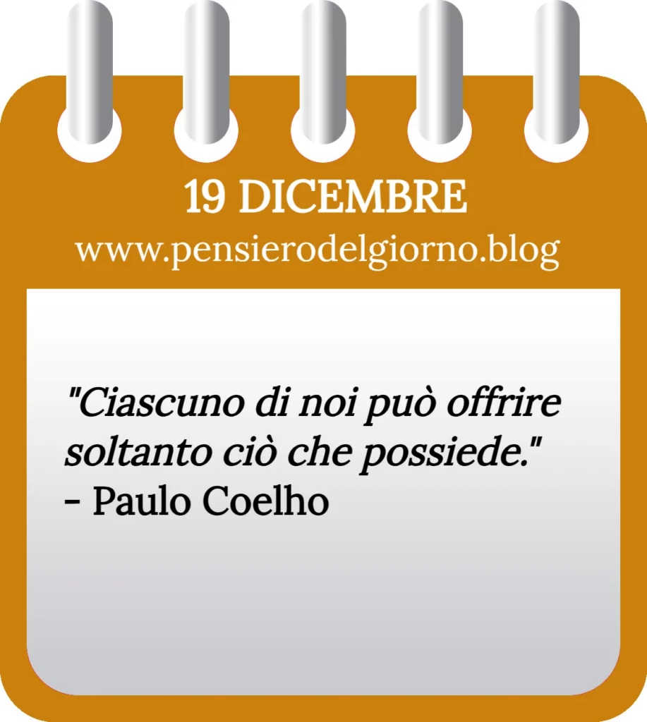 Calendario filosofico con frase del giorno oggi 19 Dicembre 2023