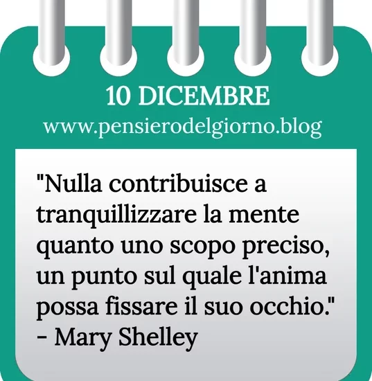 Calendario con frase del giorno 10 Dicembre 2023