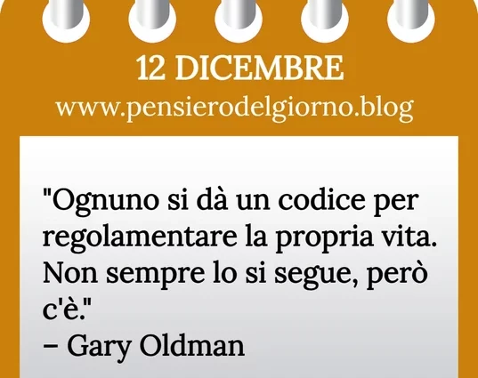 Calendario con frase del giorno 12 Dicembre 2023