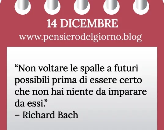 Calendario con frase del giorno 14 Dicembre 2023