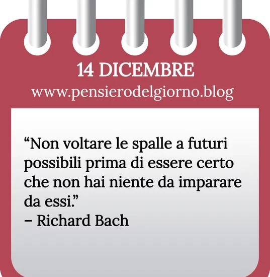 Calendario con frase del giorno 14 Dicembre 2023