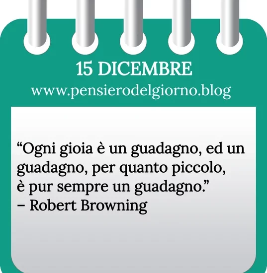 Calendario con frase del giorno 15 Dicembre 2023