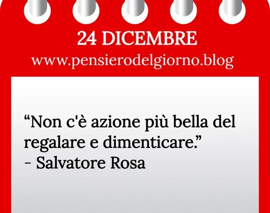 Calendario con frase del giorno 24 Dicembre 2023