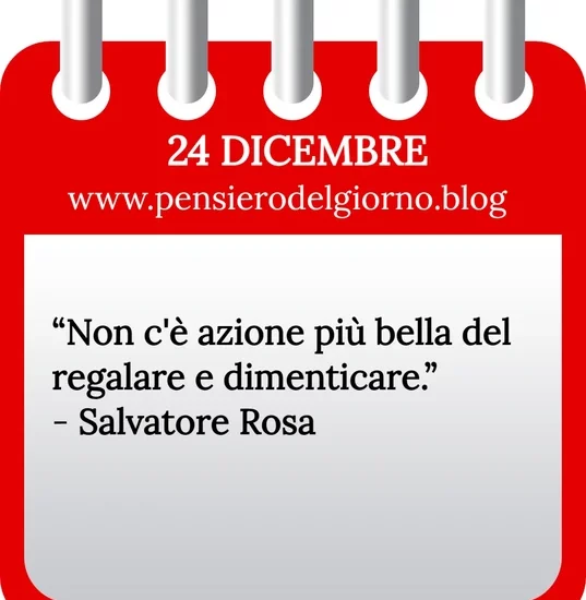 Calendario con frase del giorno 24 Dicembre 2023