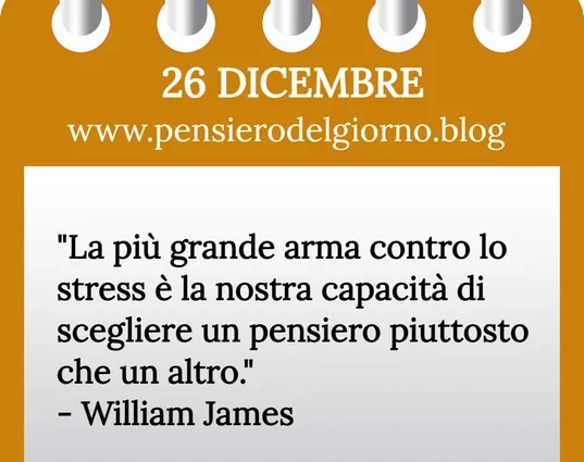 Calendario con frase del giorno 26 Dicembre 2023