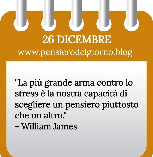 Calendario con frase del giorno 26 Dicembre 2023