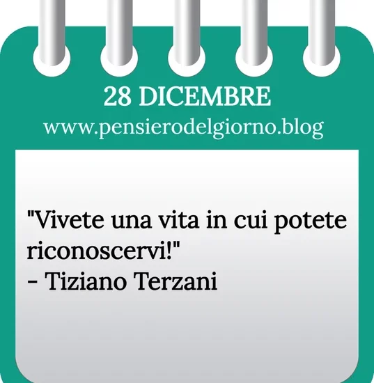 Calendario con frase del giorno 28 Dicembre 2023