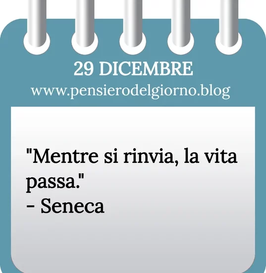 Calendario con frase del giorno 29 Dicembre 2023