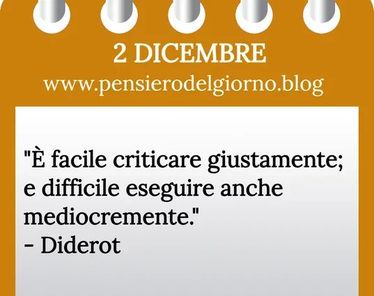 Calendario con frase del giorno 2 Dicembre 2023