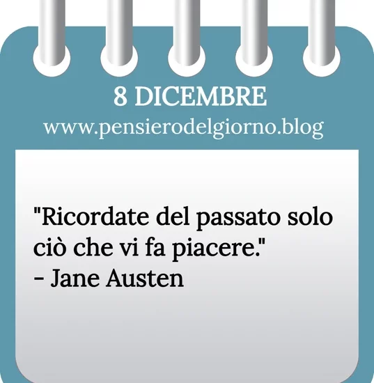 Calendario con frase del giorno 8 Dicembre 2023