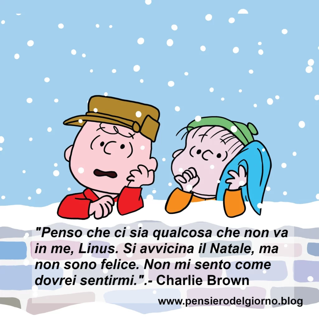 Snoopy Charlie Brown frase sul Natale che si avvicina