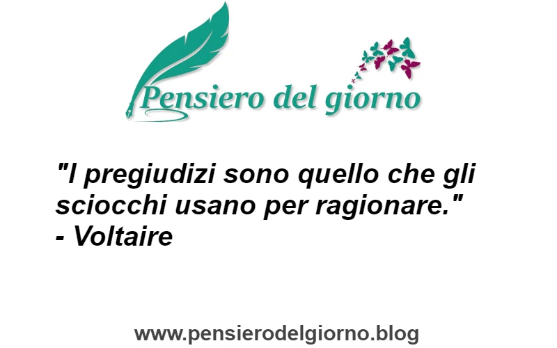 Frase I pregiudizi sono quello che usano gli sciocchi per ragionare