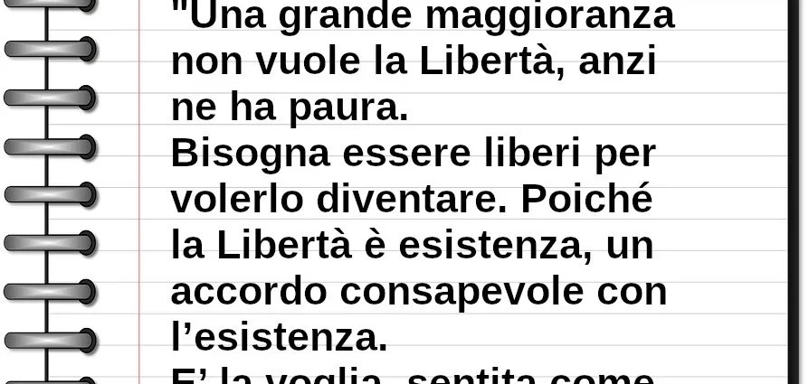 Citazione del giorno sulla paura della libertà Ernst Junger