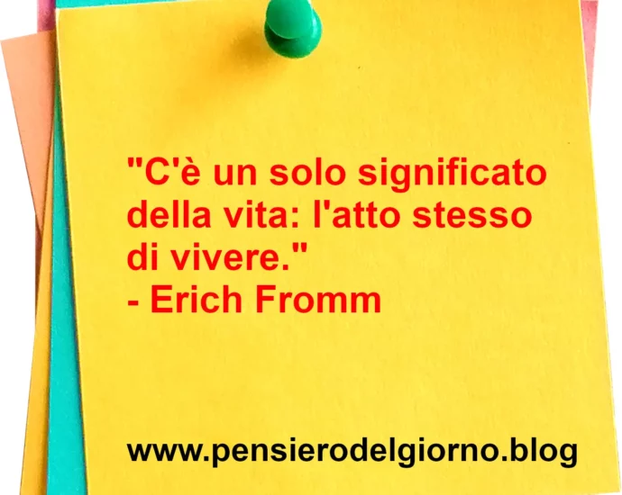 Citazione di Erich Fromm C'è solo un significato della vita