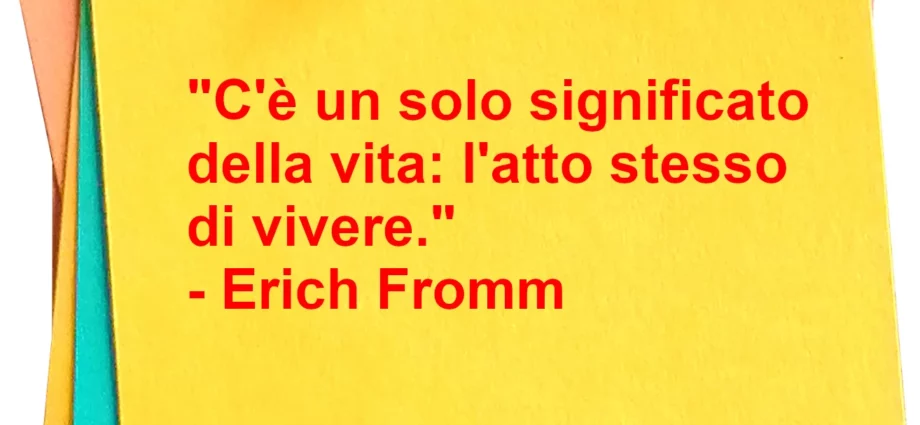 Citazione di Erich Fromm C'è solo un significato della vita