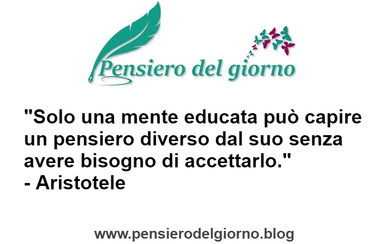 Citazione di Aristotele sul capire il pensiero altrui