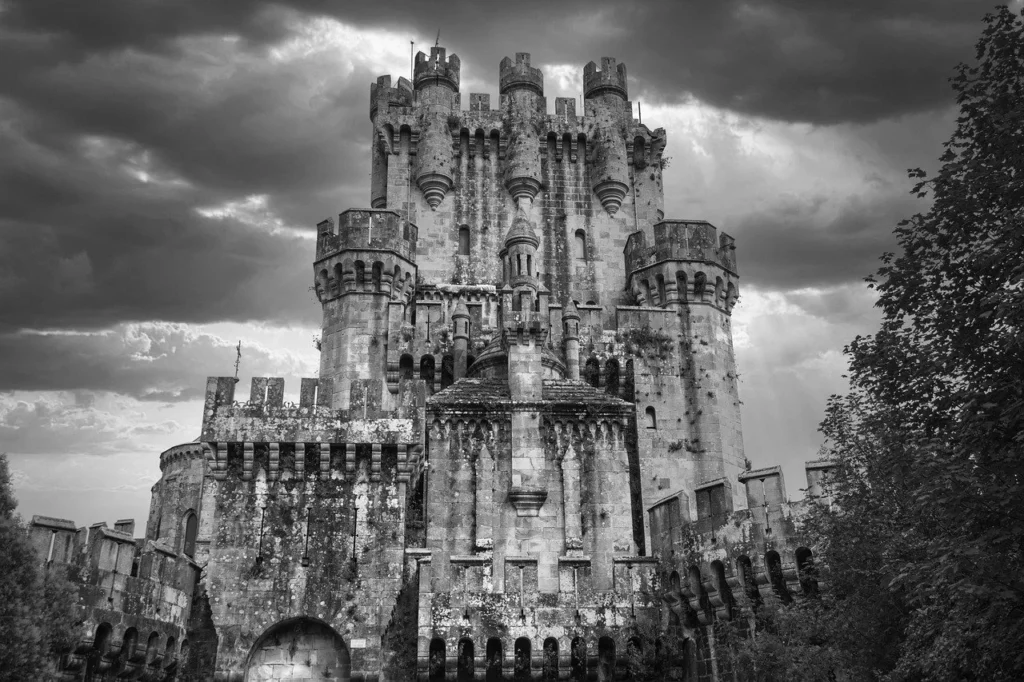 Castello antico foto in bianco e nero