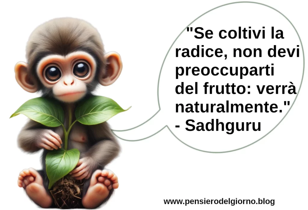 Aforisma Se coltivi la radice non preocupparti del frutto Sadhguru