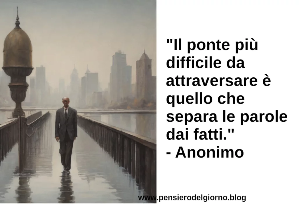 Frase di oggi Il ponte più difficile da attraversare è quello che separa le parole dai fatti