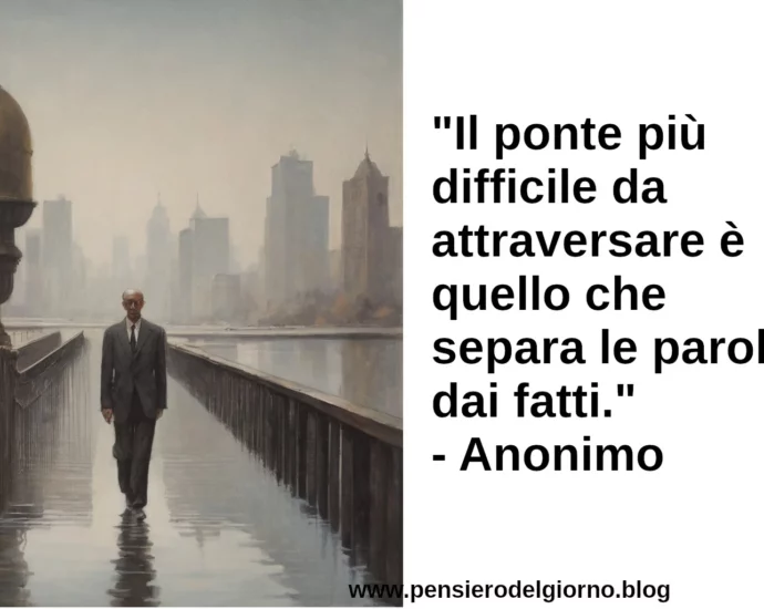 Frase di oggi Il ponte più difficile da attraversare è quello che separa le parole dai fatti