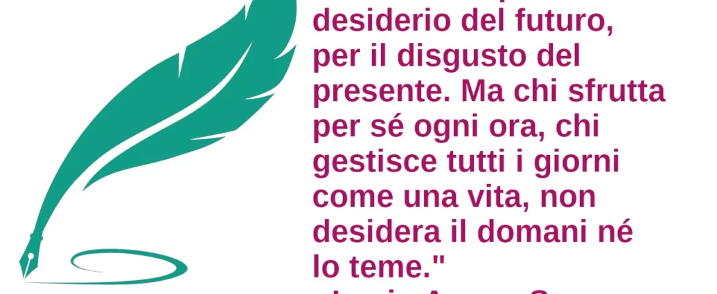 Frase di oggi Chi sfrutta ogni ora per sé non teme il futuro Seneca