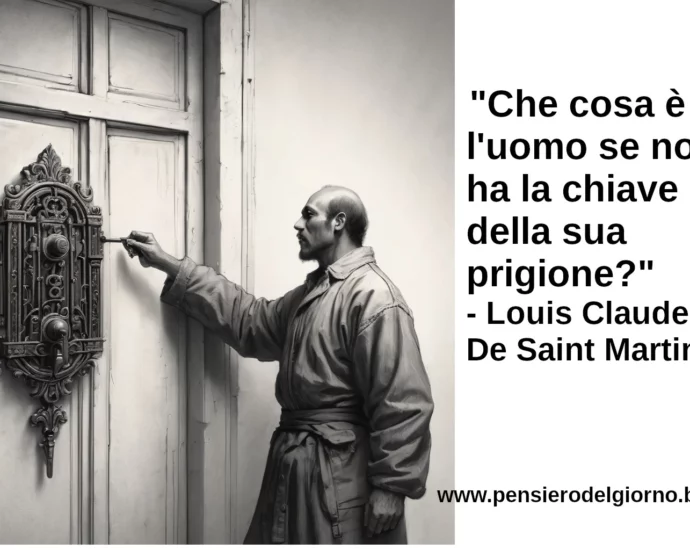 Frase di oggi Che cosa è l'uomo se non ha la chiave della sua prigione Saint Martin