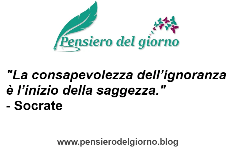 Citazione La consapevolezza dell’ignoranza è l’inizio della saggezza. Socrate