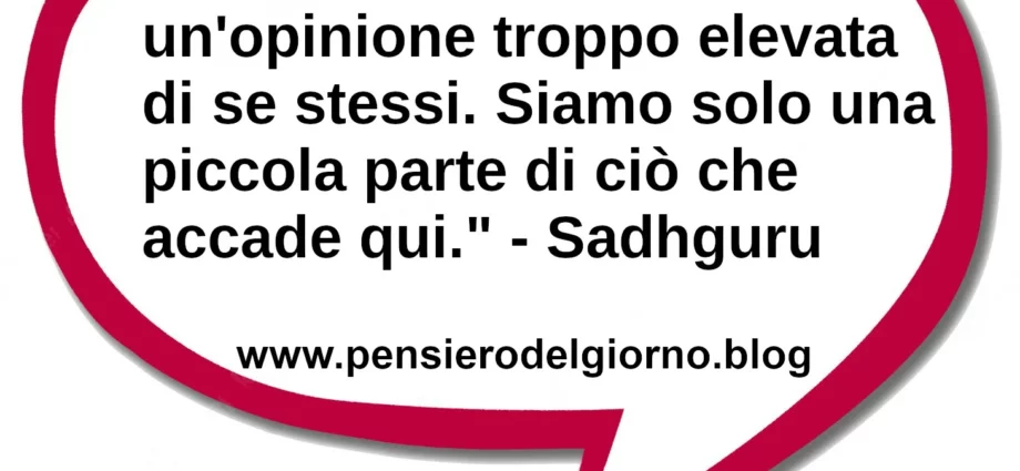 Citazione Gli esseri umani hanno un'opinione troppo elevata di sé stessi Sadhguru