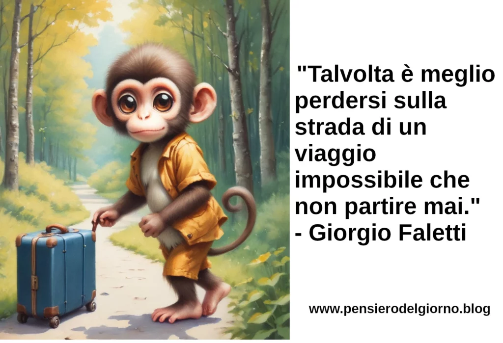 Frase di oggi Meglio perdersi sulla strada di un viaggio impossibile che non partire mai Giorgio Faletti