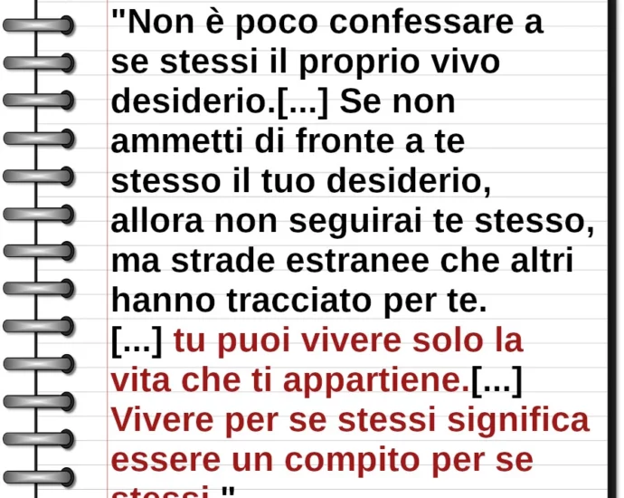 Citazione Vivere per se stessi significa essere un compito per se stessi. Jung