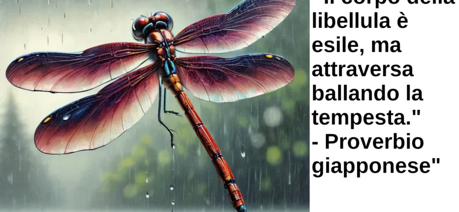 Il corpo della libellula è esile, ma attraversa ballando la tempesta. Proverbio giapponese