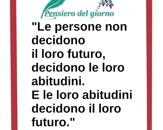 Frase di oggi Le persone non decidono il loro futuro F. M. Alexander