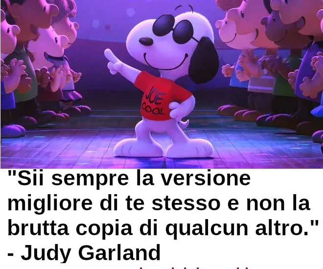 Immagine Snoopy con frase Sii la migliore versione di te stesso Garland