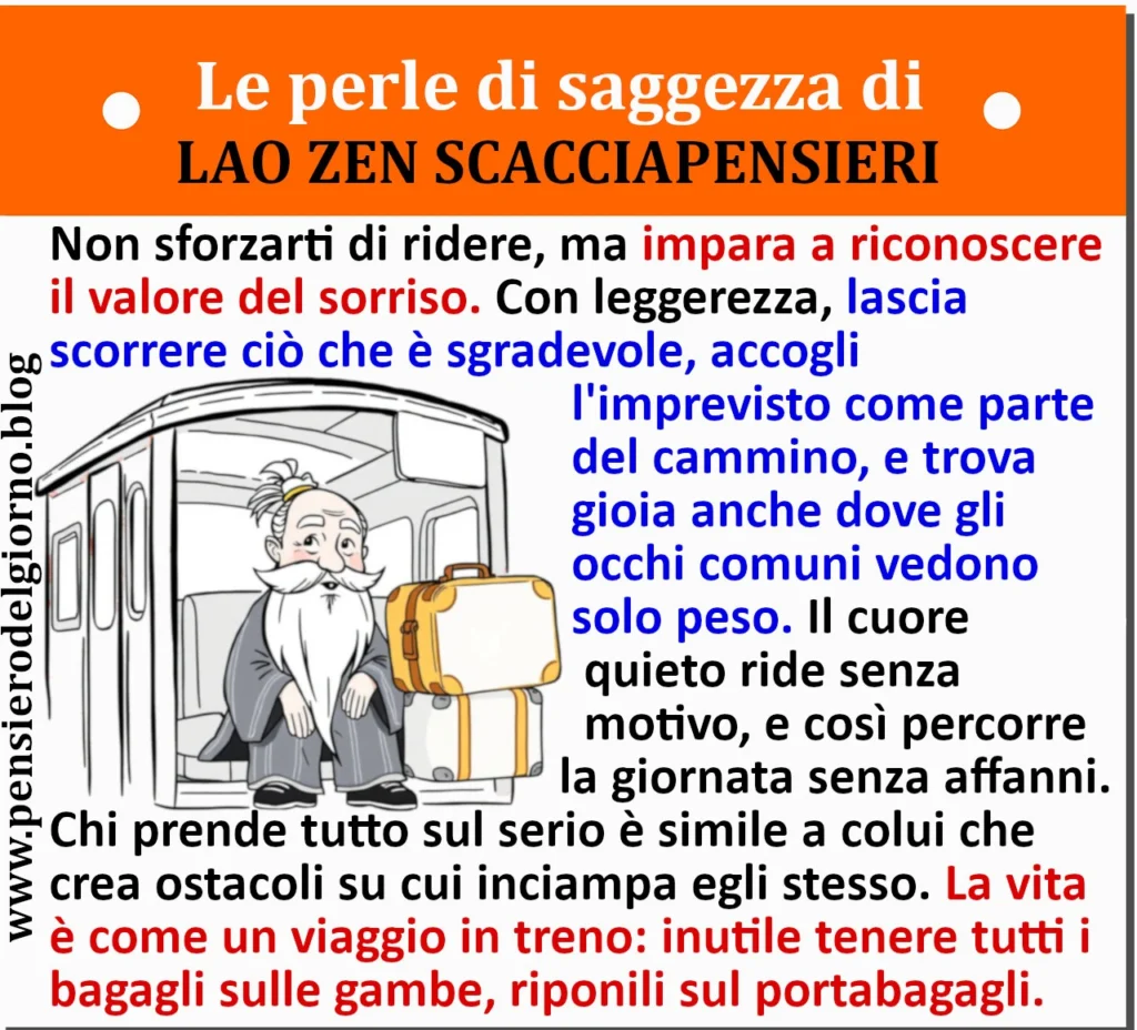 Frase dell'11 maggio perle di saggezza Lao Zen Scacciapensieri