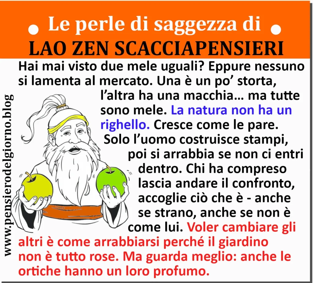 Frase del 18 maggio perla di saggezza di Lao Zen Scacciapensieri